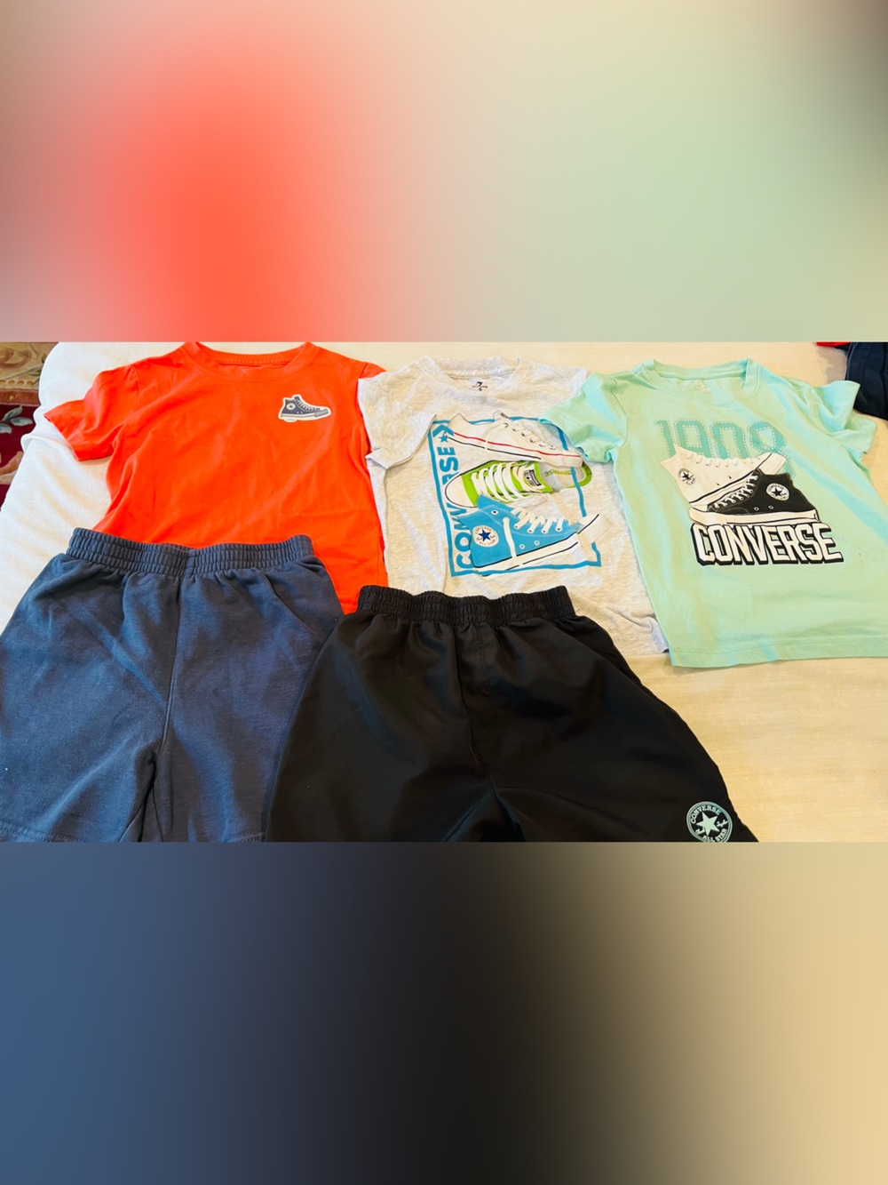 3 Converse Kids  Logo Tee shirt & 2 shorts set boys 6
